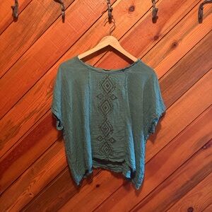 100% cotton made in India emerald teal green blouse/top